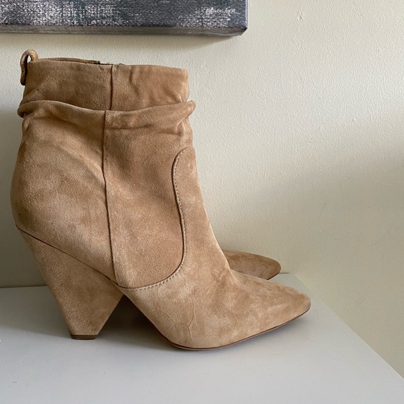 Sam Edelman Rosen Suede Ankle Boots Pointed Toes Slouch Booties - Picture 2 of 7